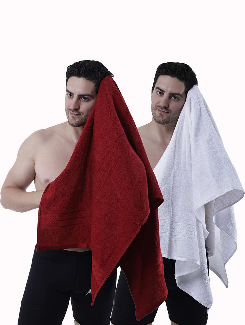 pack of 2 solid ultra-absorbent bath towel for men and women