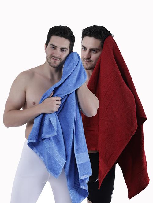 pack of 2 solid ultra-absorbent bath towel for men and women - 21589449 - Standard Image - 0