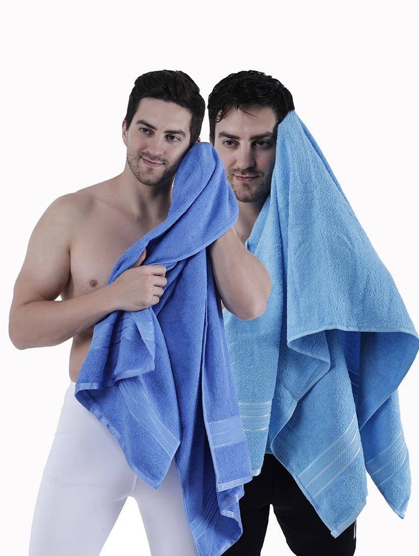 pack of 2 solid ultra-absorbent bath towel for men and women