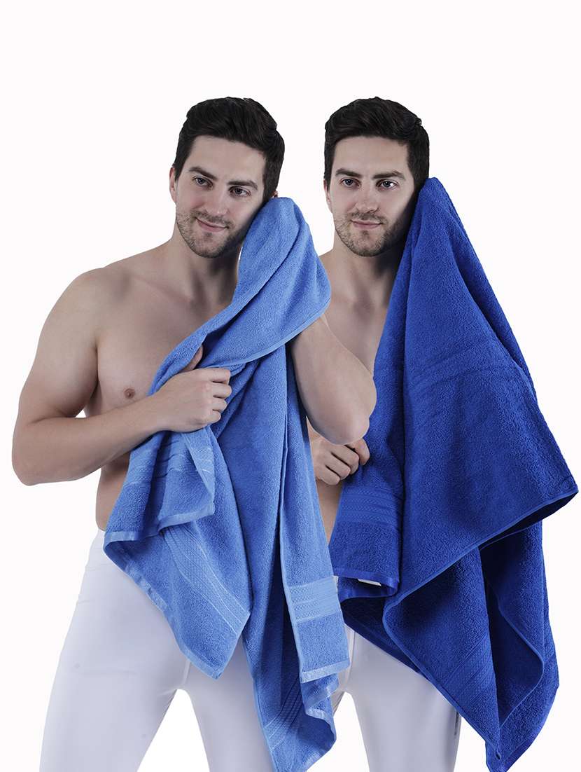 pack of 2 solid ultra-absorbent bath towel for men and women