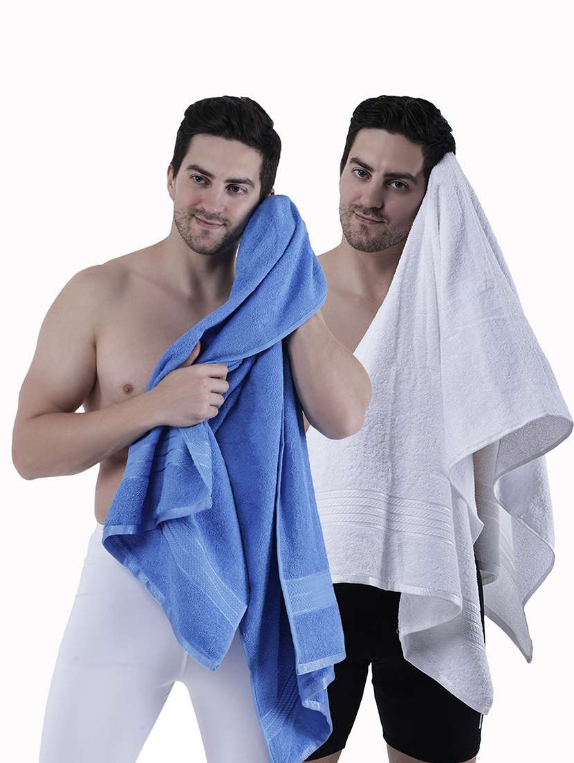 pack of 2 solid ultra-absorbent bath towel for men and women