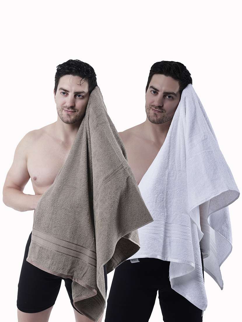 pack of 2 solid ultra-absorbent bath towel for men and women