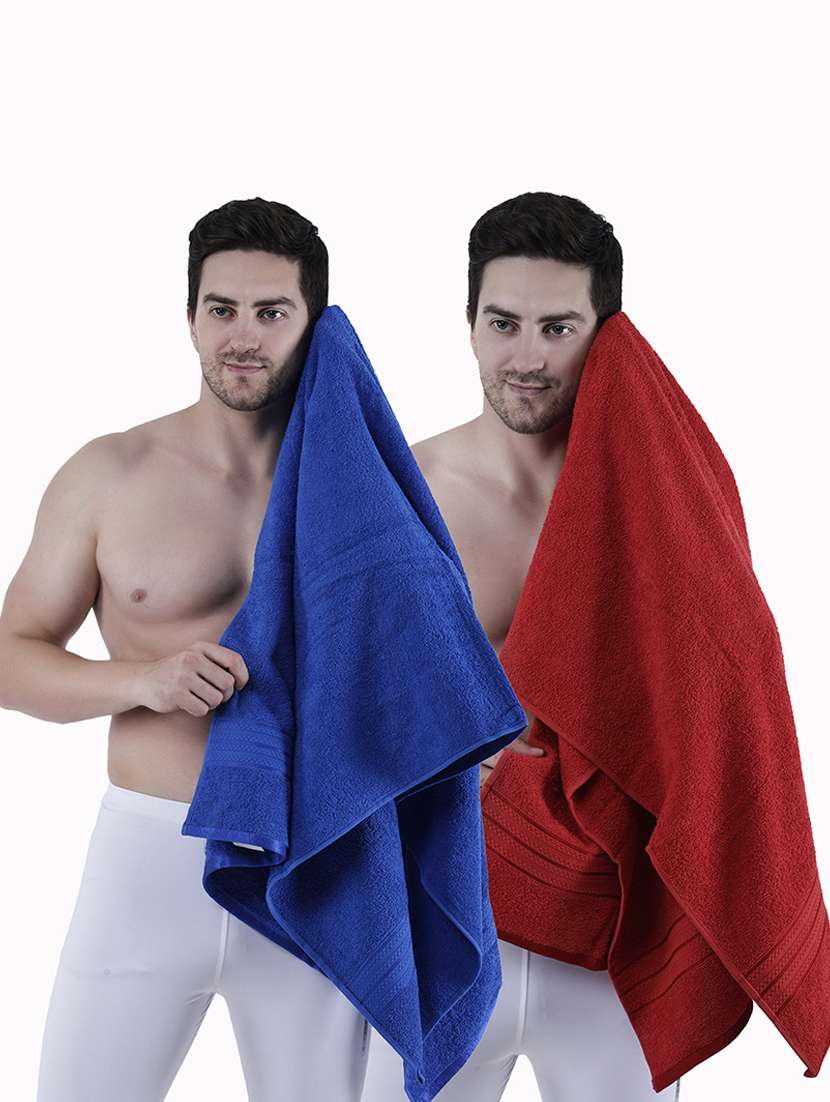 pack of 2 solid ultra-absorbent bath towel for men and women