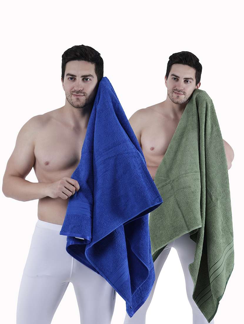 pack of 2 solid ultra-absorbent bath towel for men and women