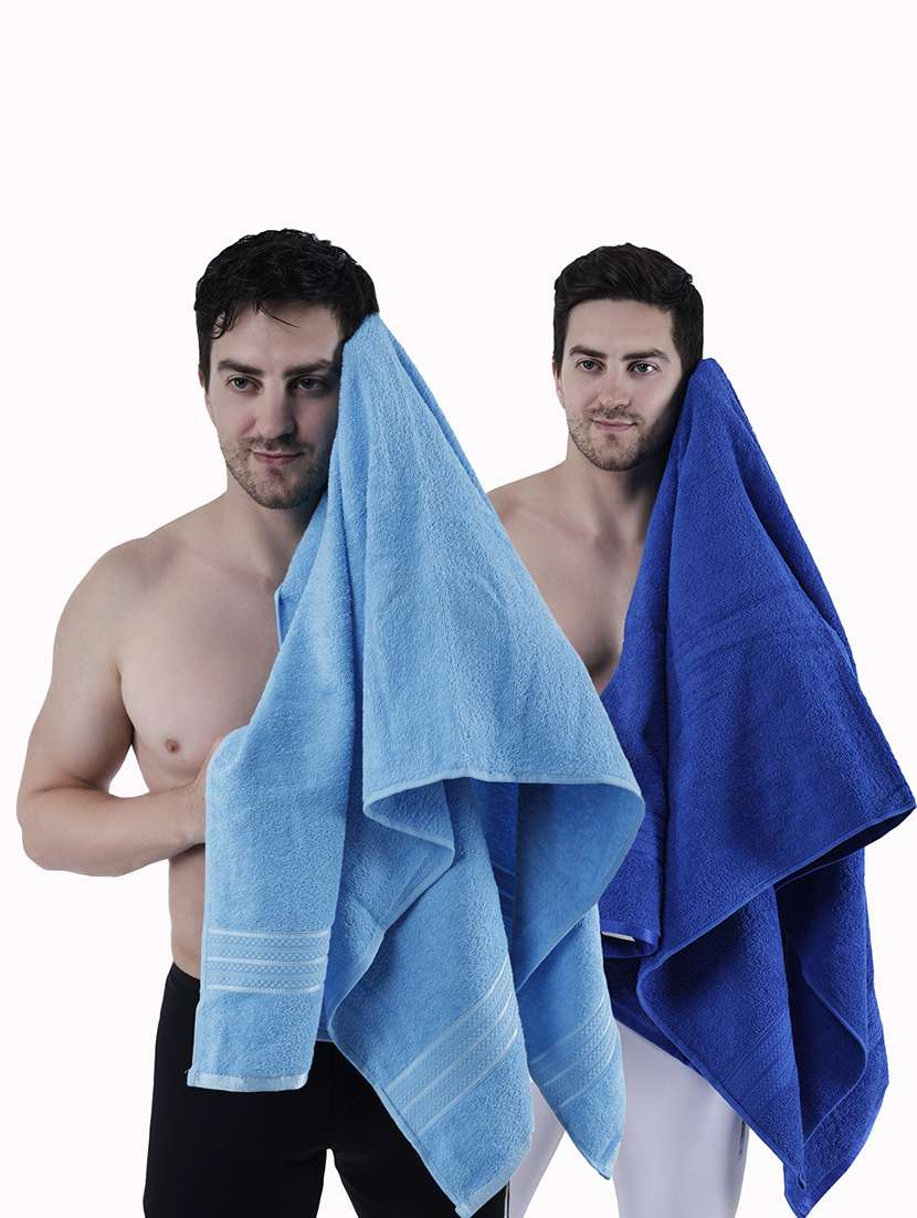 pack of 2 solid ultra-absorbent bath towel for men and women