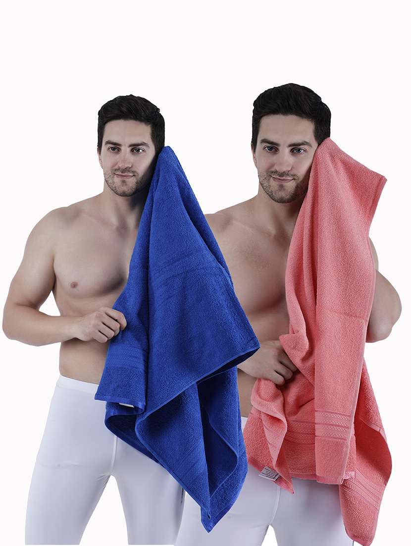 pack of 2 solid ultra-absorbent bath towel for men and women