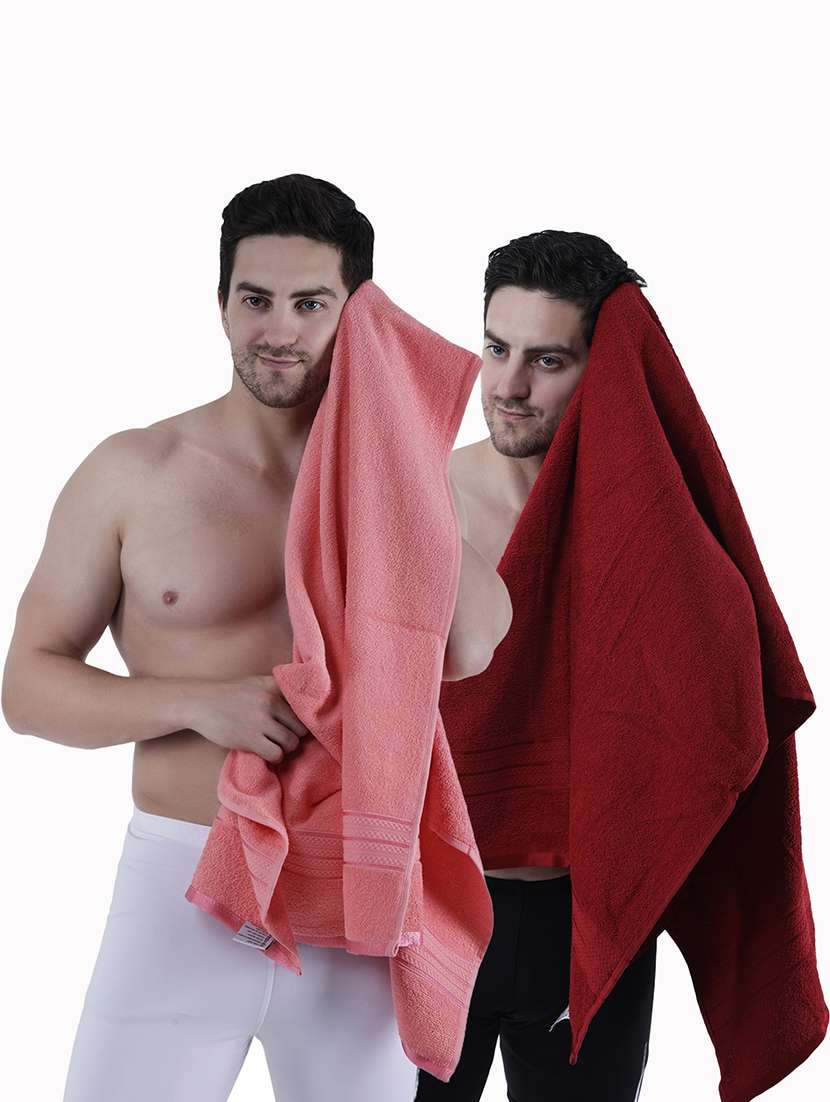 pack of 2 solid ultra-absorbent bath towel for men and women