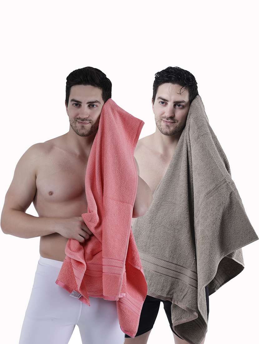 pack of 2 solid ultra-absorbent bath towel for men and women