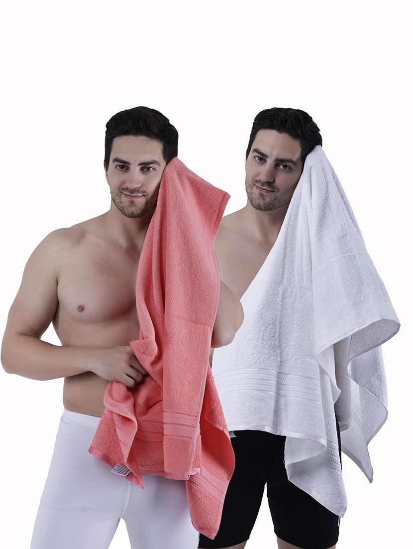 pack of 2 solid ultra-absorbent bath towel for men and women