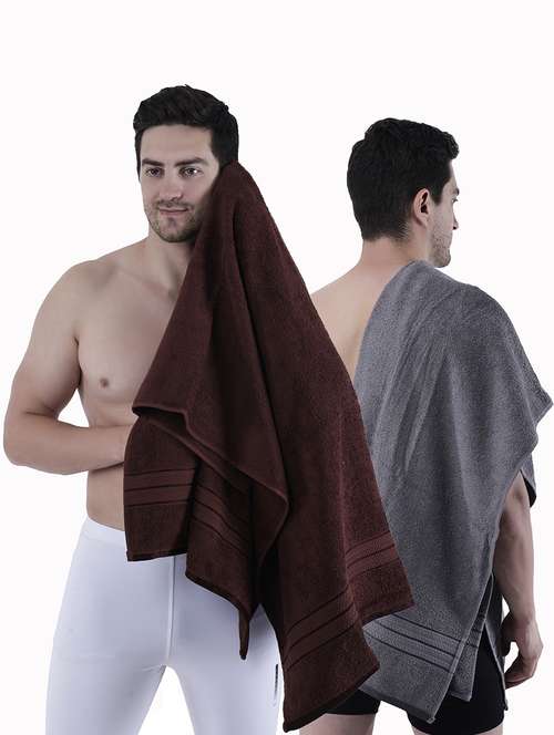pack of 2 solid ultra-absorbent bath towel for men and women