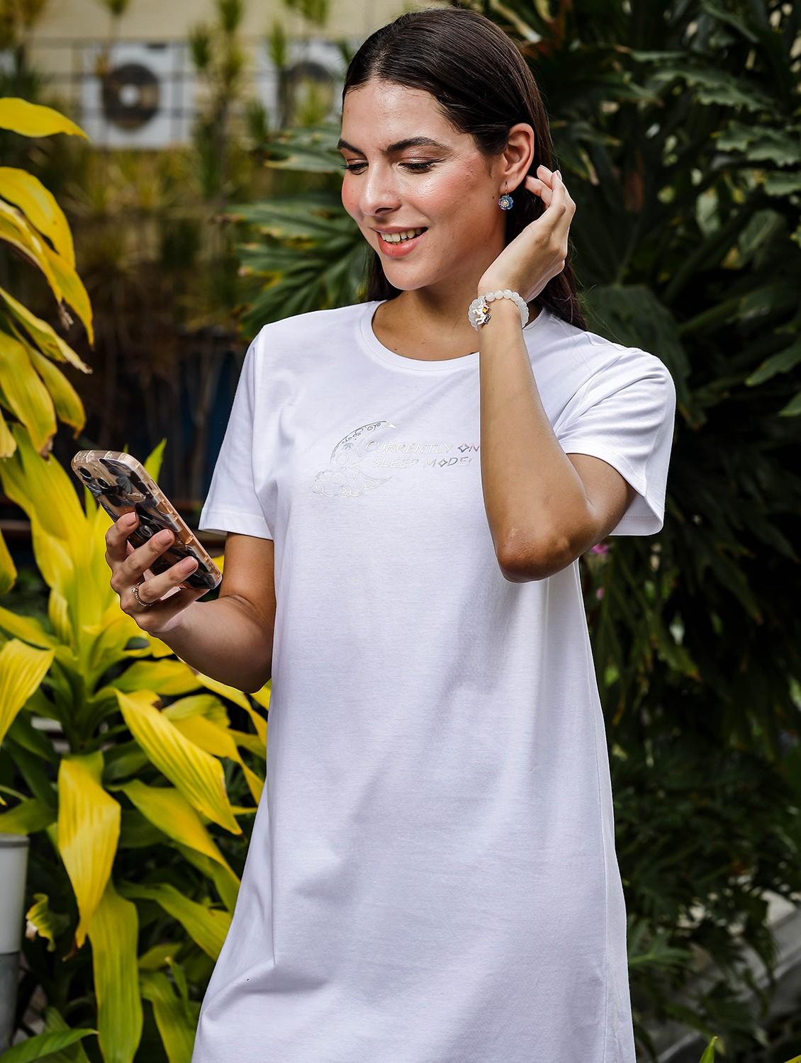 women white round neck regular tee - 21589504 - Standard Image - 5