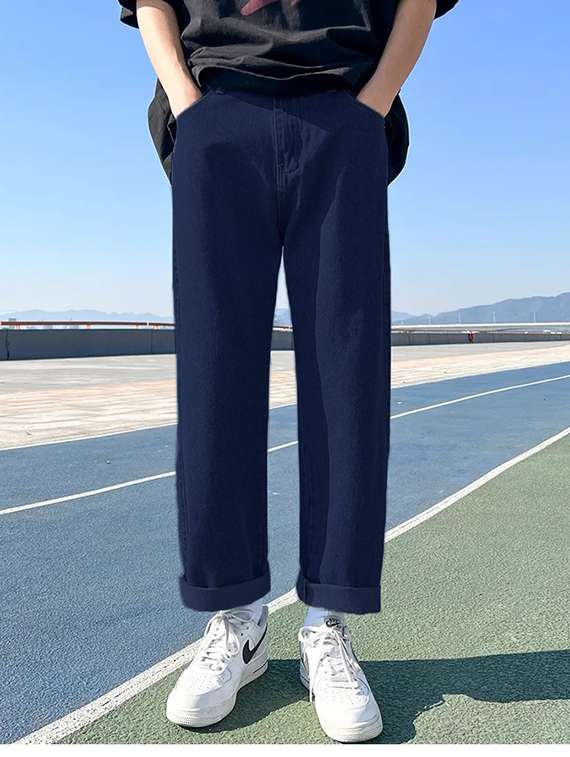 men low-rise relaxed fit plain jeans - 21589577 - Zoom Image - 0