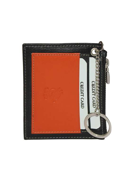 black leather card holder