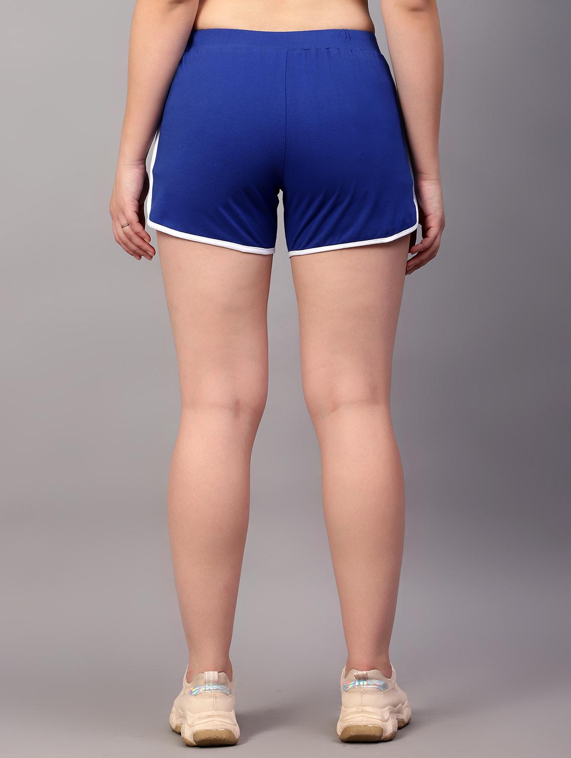 women solid mid rise active wear short - 21590765 - Standard Image - 3