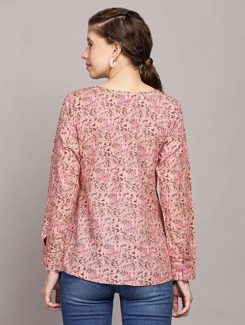 women floral printed long sleeves top - 21591940 -  Standard Image - 3
