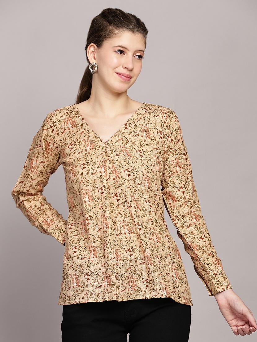 women printed long sleeves top