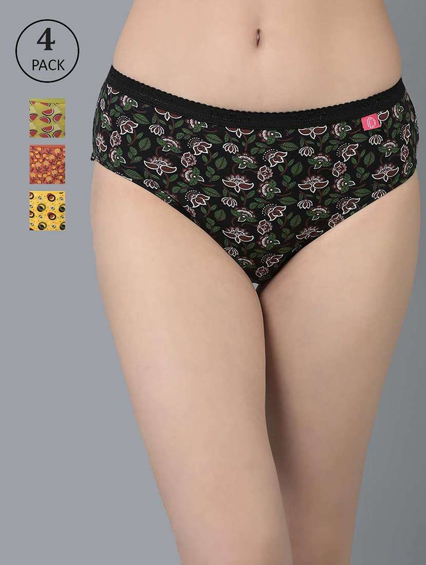 women printed mid rise hipster panty combo