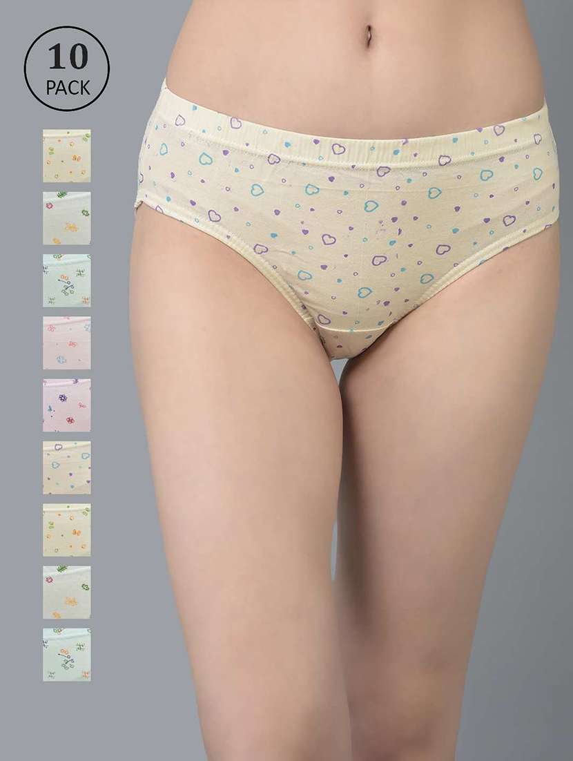 women printed mid rise hipster panty combo