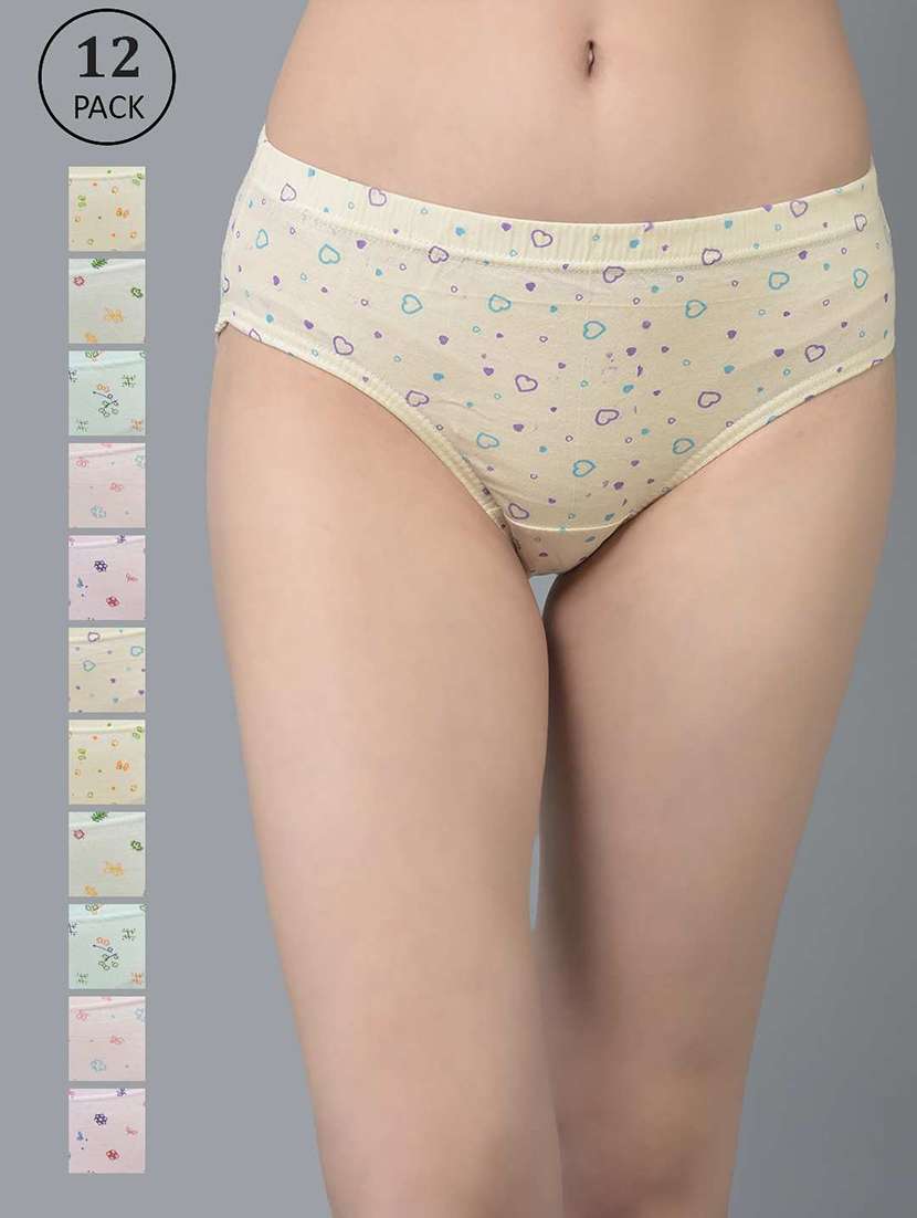 women printed mid rise hipster panty combo