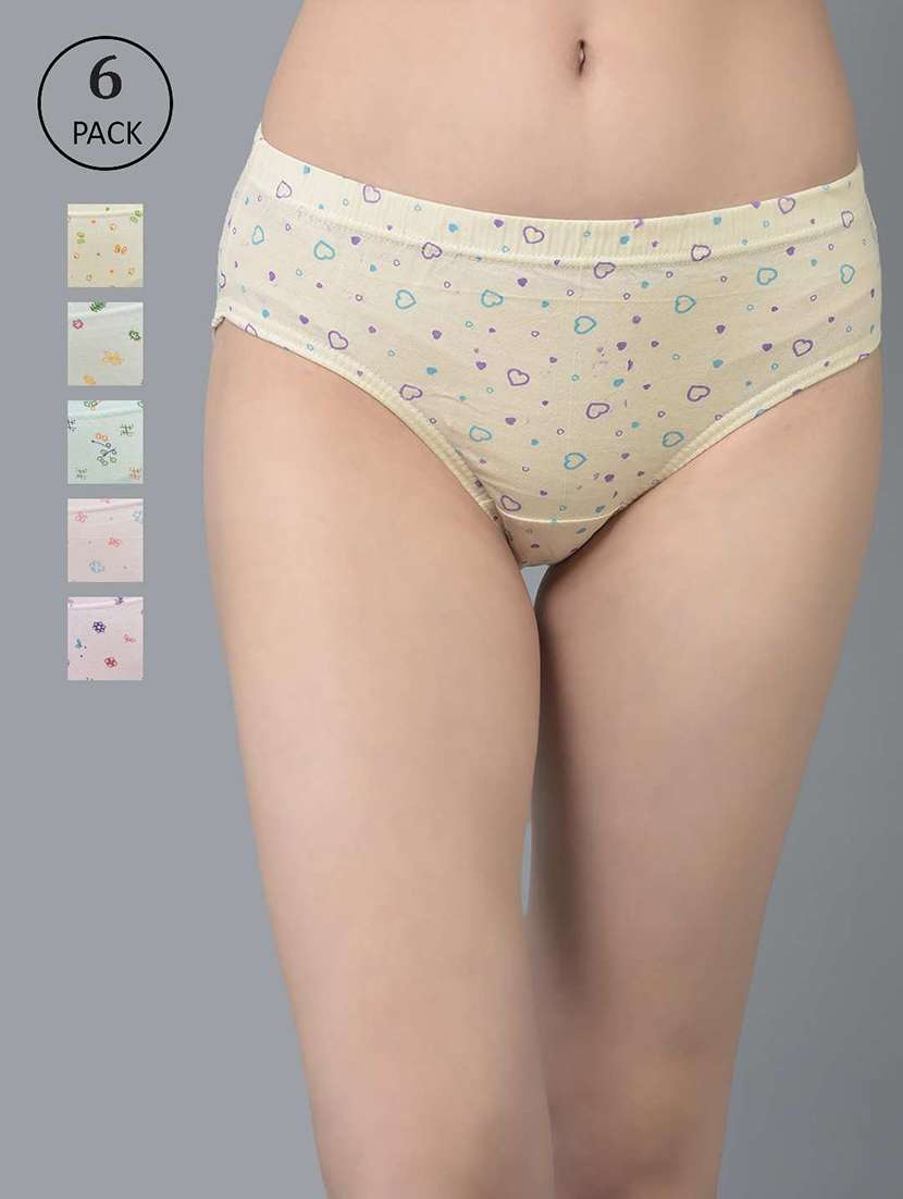 women printed mid rise hipster panty combo