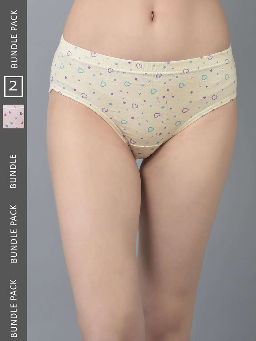 women printed mid rise hipster panty combo