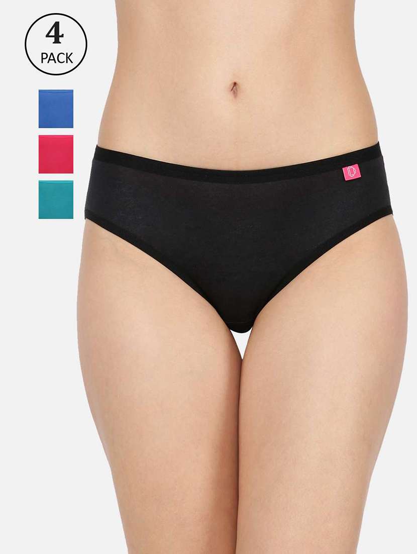 women solid mid rise hipster panty combo