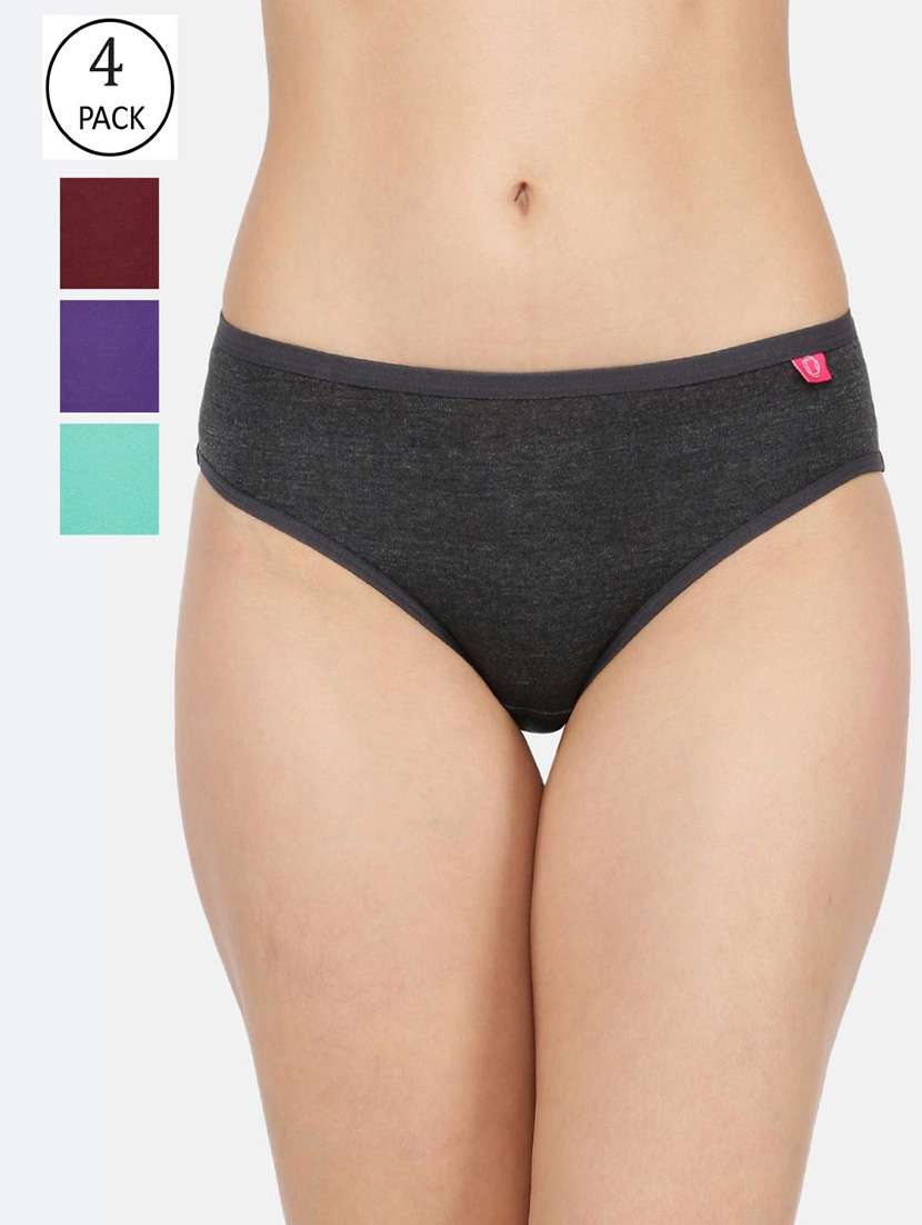 women solid mid rise hipster panty combo