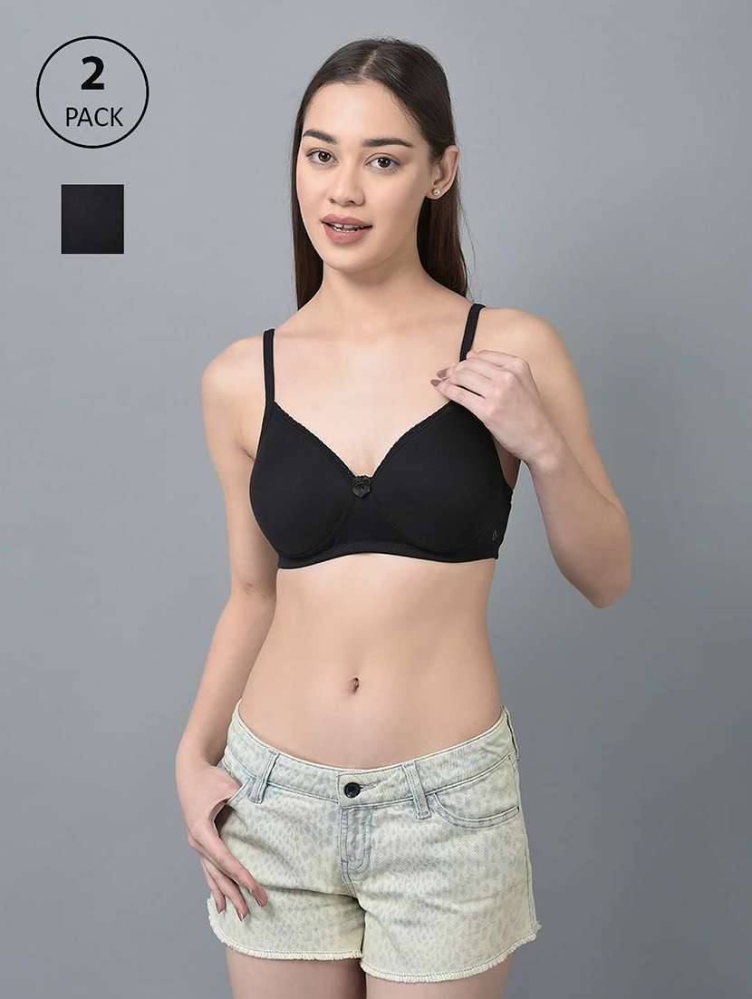 women solid full coverage everyday bra combo