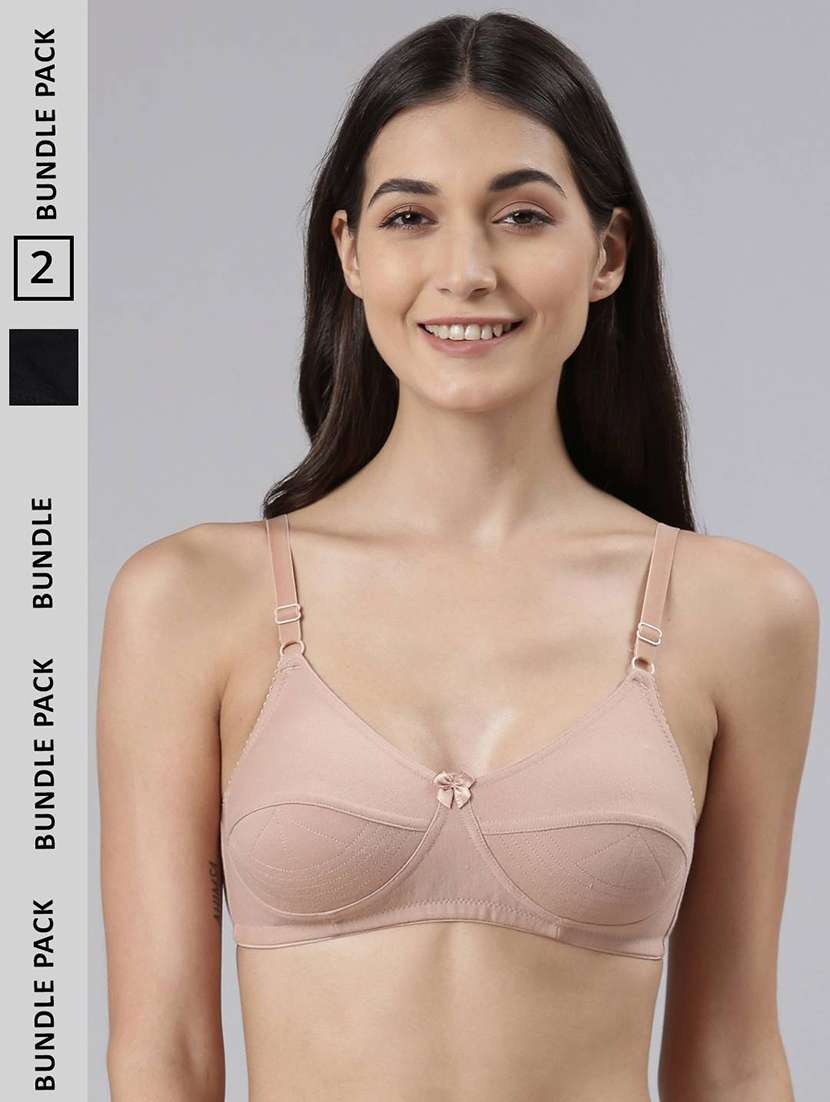 women solid full coverage everyday bra combo