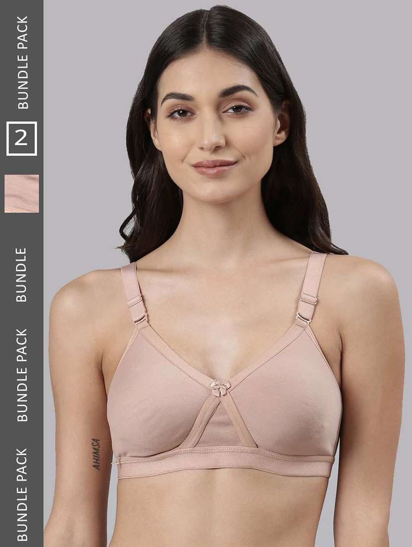 women solid full coverage everyday bra combo