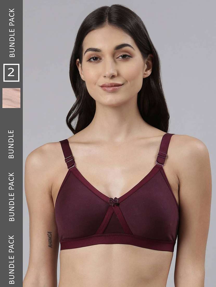 women solid full coverage everyday bra combo