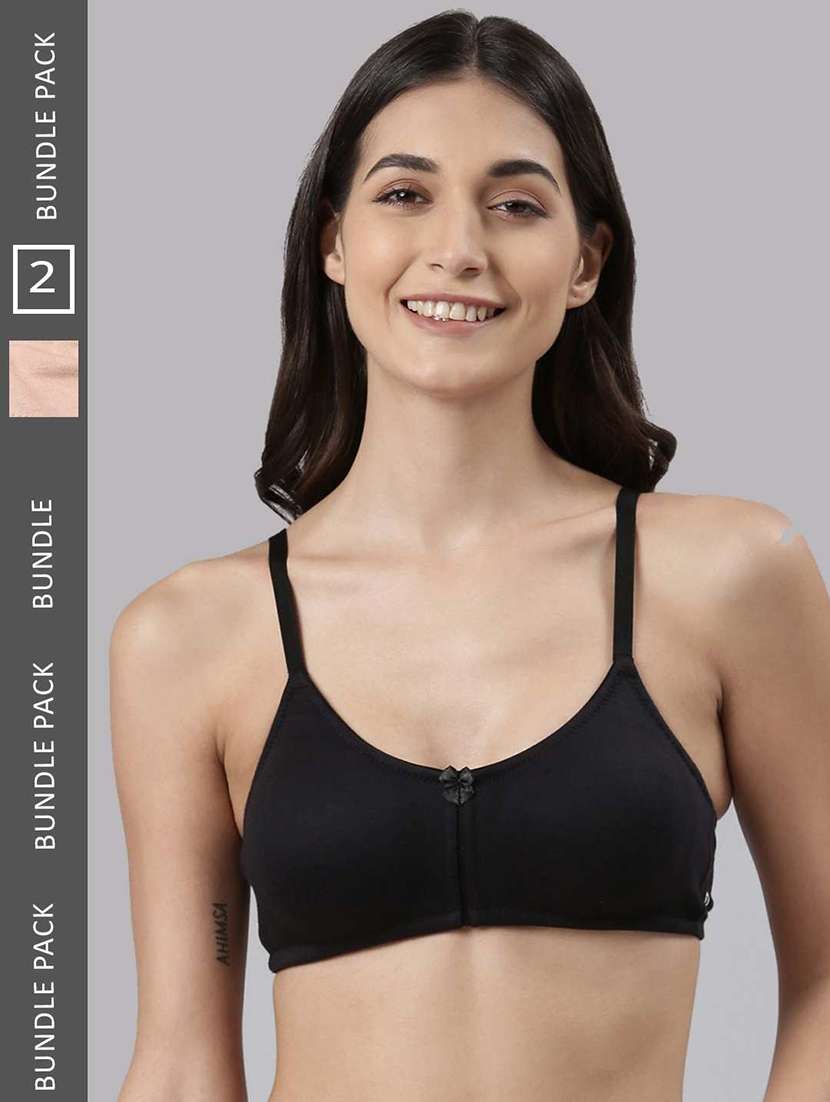 women solid full coverage everyday bra combo