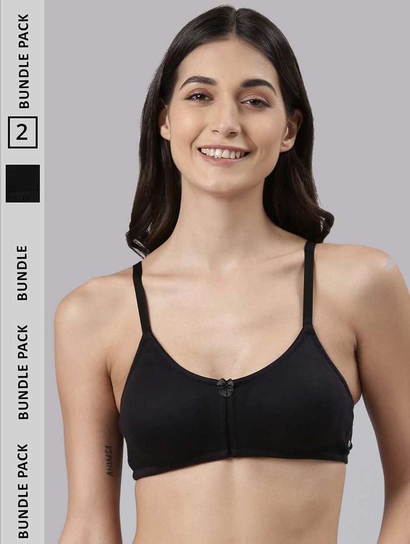 women solid full coverage everyday bra combo