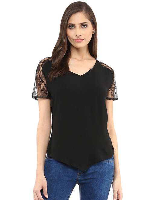 women black self-designed regular top - 21593252 -  Standard Image - 0