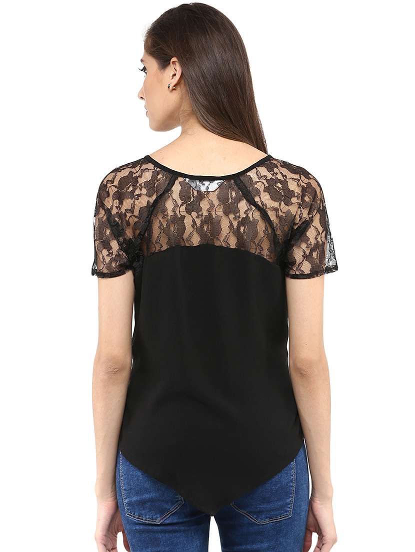 women black self-designed regular top - 21593252 -  Standard Image - 3