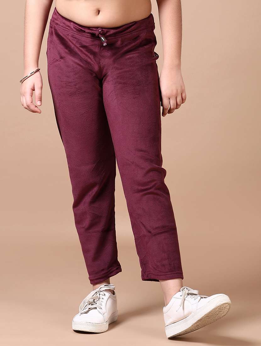 girls printed mid rise track pant