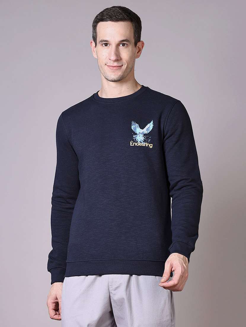 men long sleeves front & back print sweatshirt