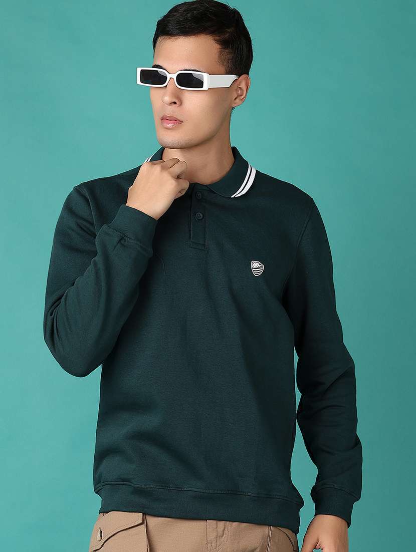 men solid long sleeve sweatshirt