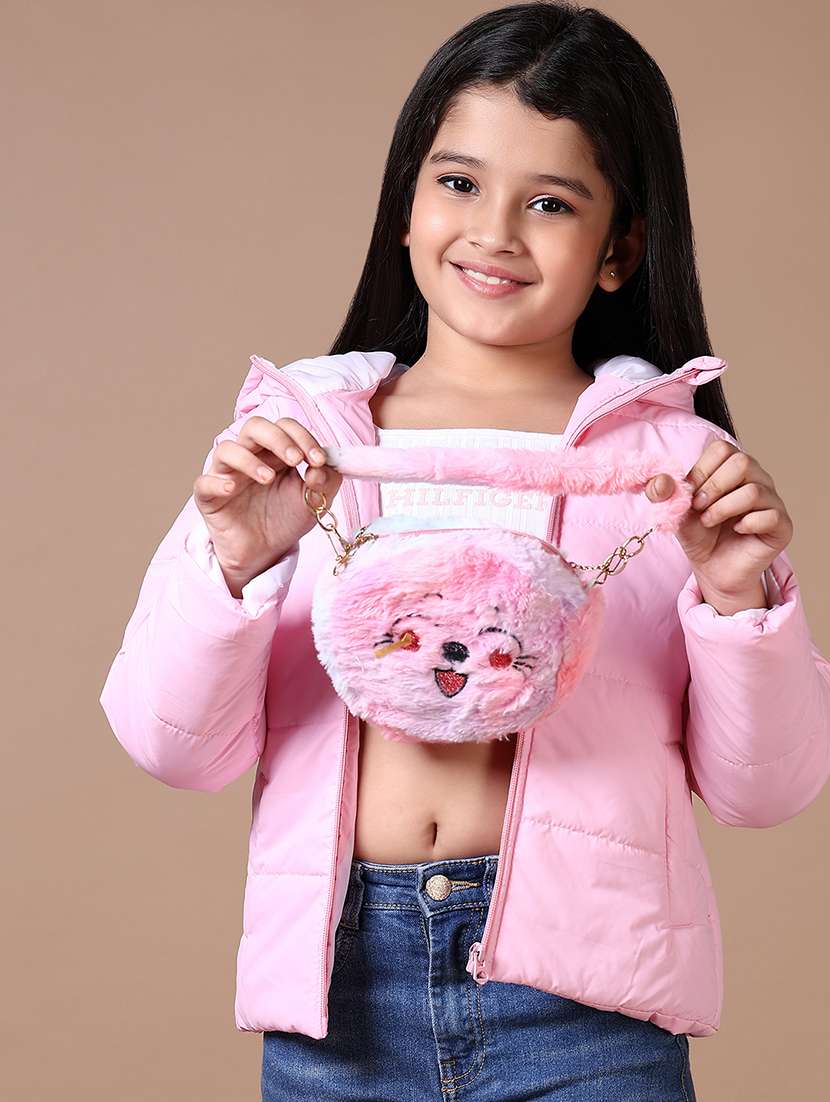 girls solid hooded quilted jacket - 21593414 -  Standard Image - 3