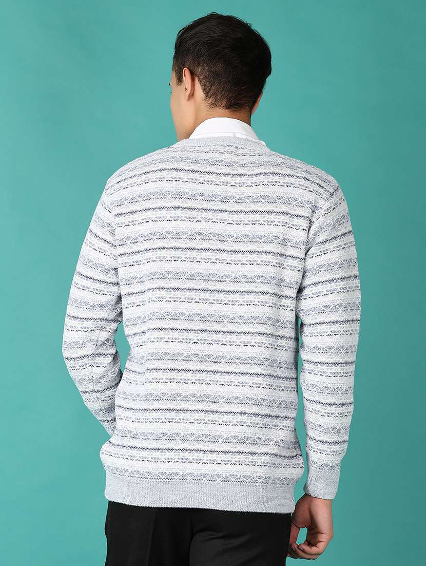 men self designed long sleeves cardigan - 21593462 -  Standard Image - 3