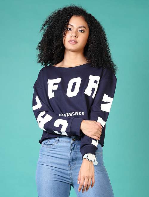 women long sleeves front print sweatshirt - 21593474 -  Standard Image - 0
