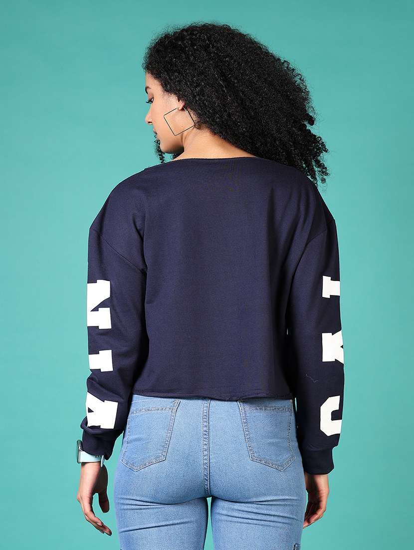 women long sleeves front print sweatshirt - 21593474 -  Standard Image - 3