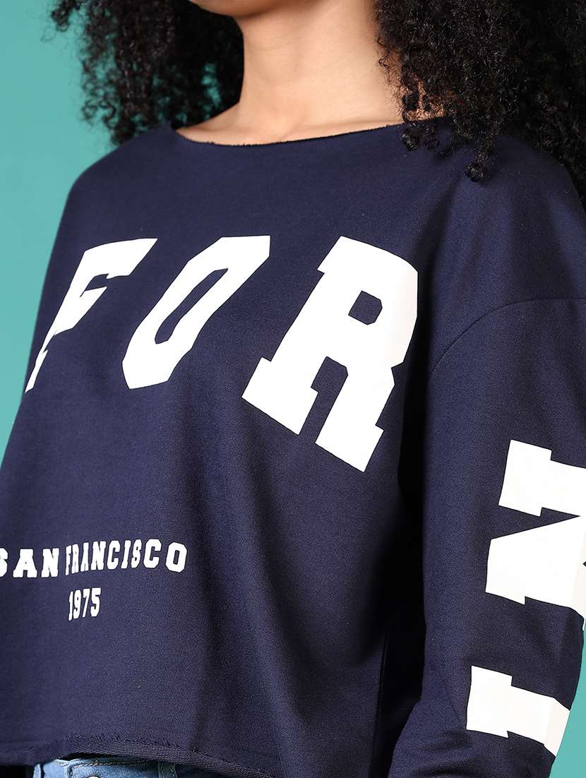 women long sleeves front print sweatshirt - 21593474 -  Standard Image - 5