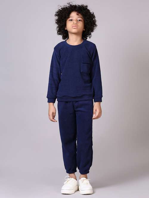 boys navy blue solid full length sets - 21593478 -  Standard Image - 0