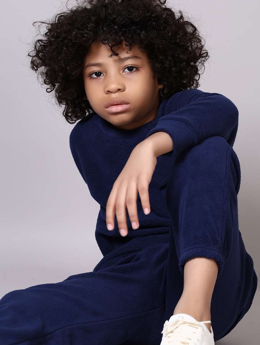 boys navy blue solid full length sets - 21593478 -  Standard Image - 3