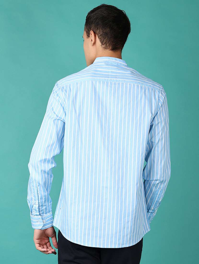 men stripes long sleeves casual shirt - 21593482 -  Standard Image - 3