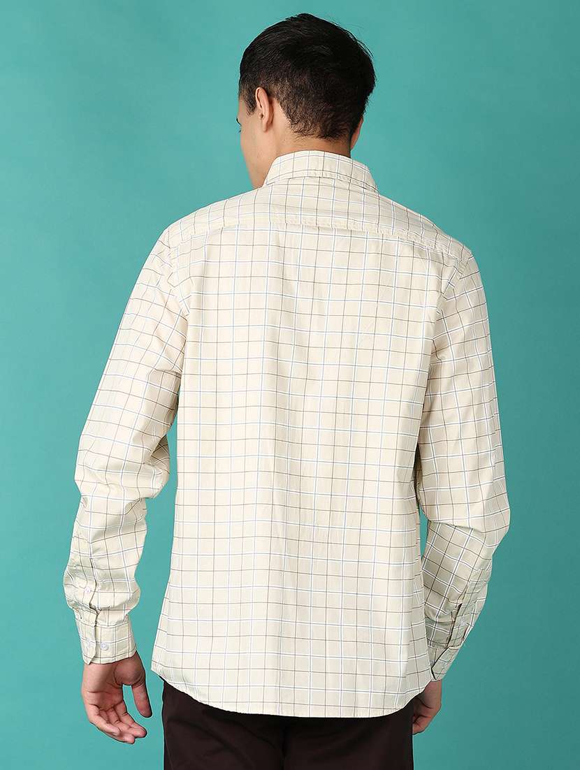 men checks long sleeves casual shirts - 21593484 -  Standard Image - 3