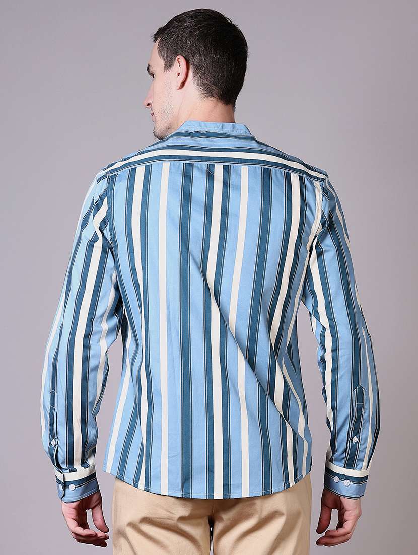 men striped long sleeve casual shirt - 21593486 -  Standard Image - 3