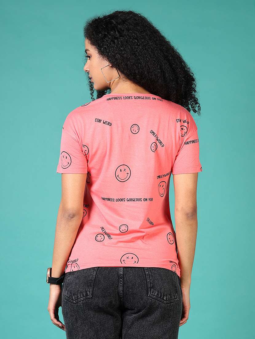 Women Printed Round Neck T-shirt - 21593508 -  Standard Image - 3