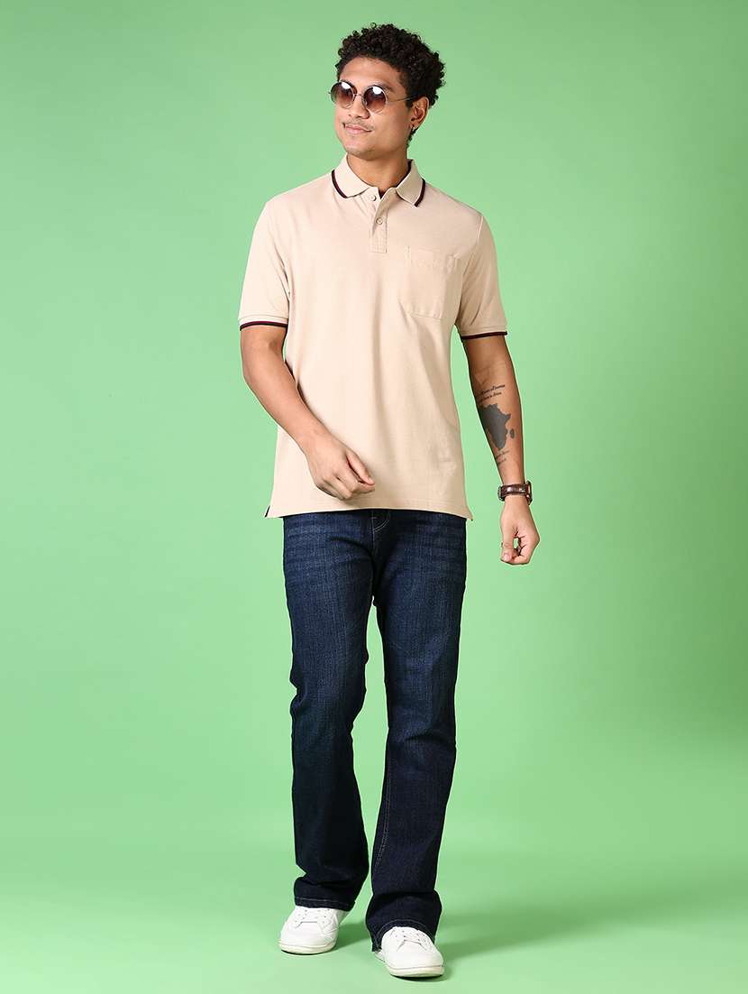 men solid short sleeve polo t-shirt - 21593527 -  Standard Image - 3